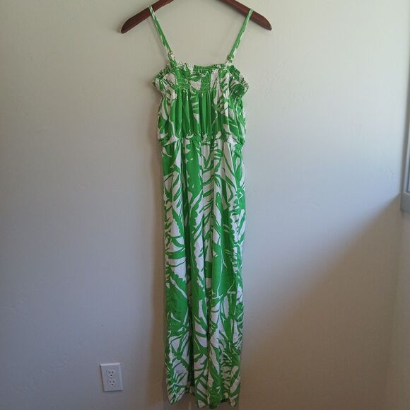 Lilly Pulitzer x Target Jumpsuit Romper Size XL Green Palm Boom-Boom Wide Leg - Picture 2 of 15